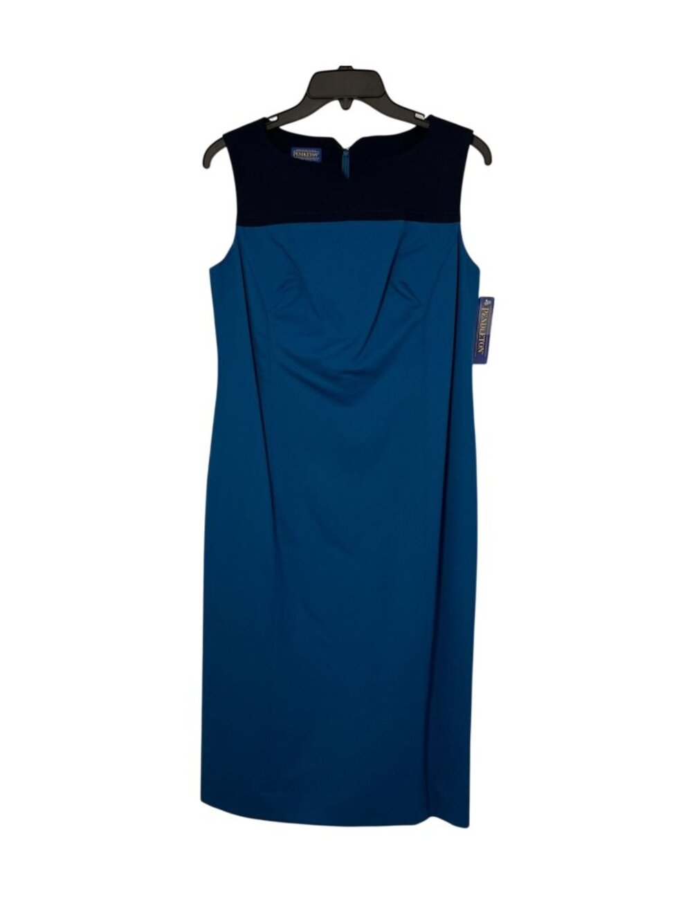 Pendleton Womens 6 Wool Sheath Dress NWT $199 Made USA Two Tone Blue Sleeveless